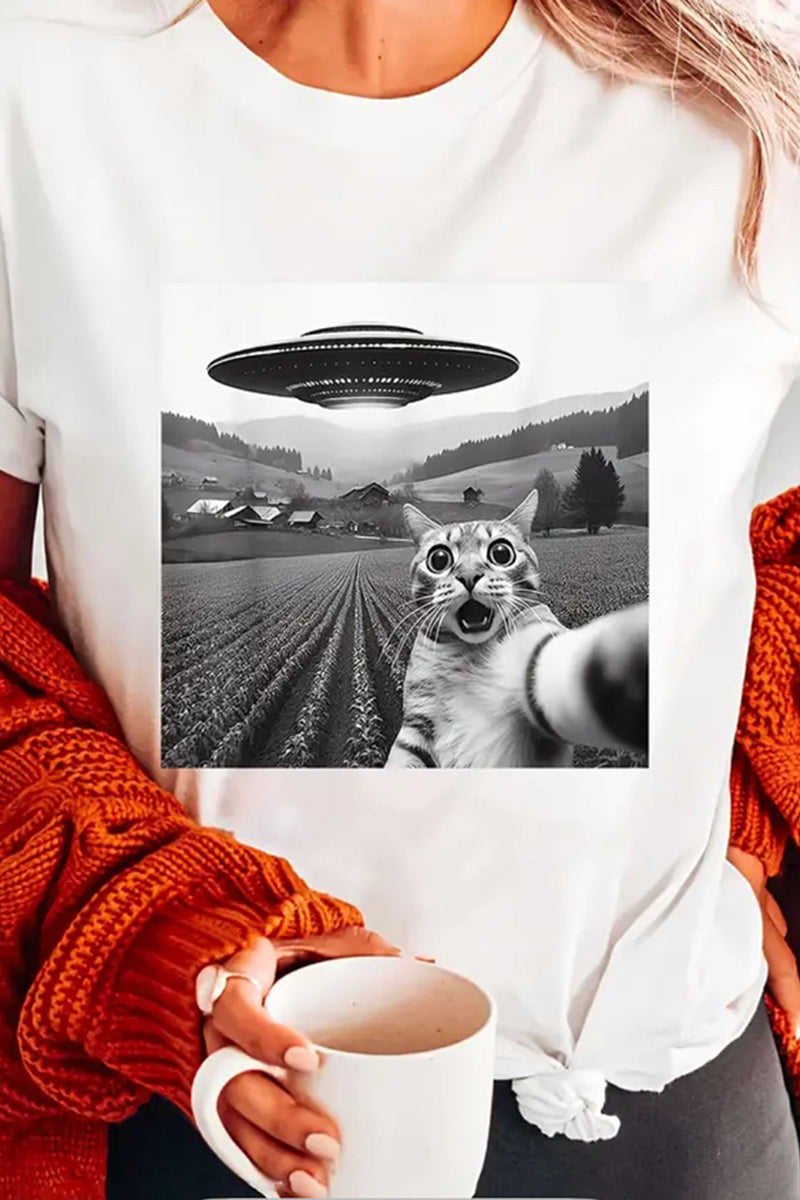 Graphic UFO Cat T-Shirt