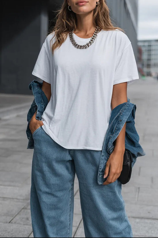 Floral Pattern Back T-Shirt