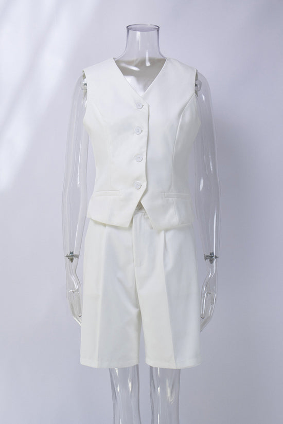 Sleeveless Vest and Short Suit Set