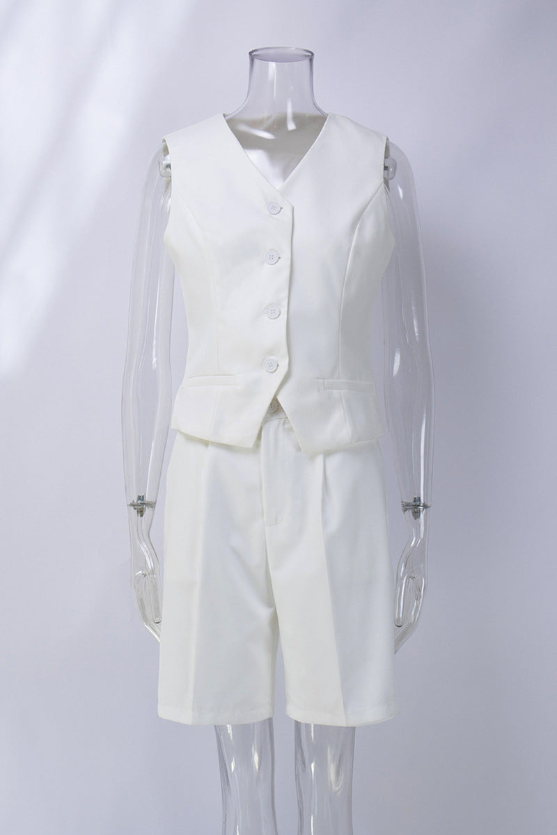 Sleeveless Vest and Short Suit Set