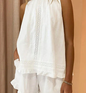 Sleeveless Ruffled Two-Piece Set