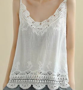Elegant Lace Trim Tank Top
