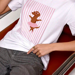 Stylish Ballerina Dog Graphic Tee