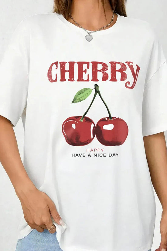 Graphic Print Cherry T-Shirt