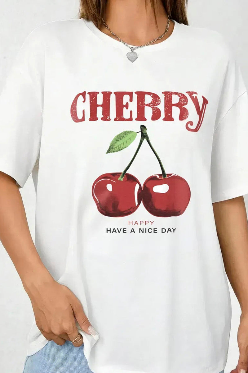Graphic Print Cherry T-Shirt