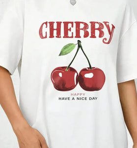 Graphic Print Cherry T-Shirt