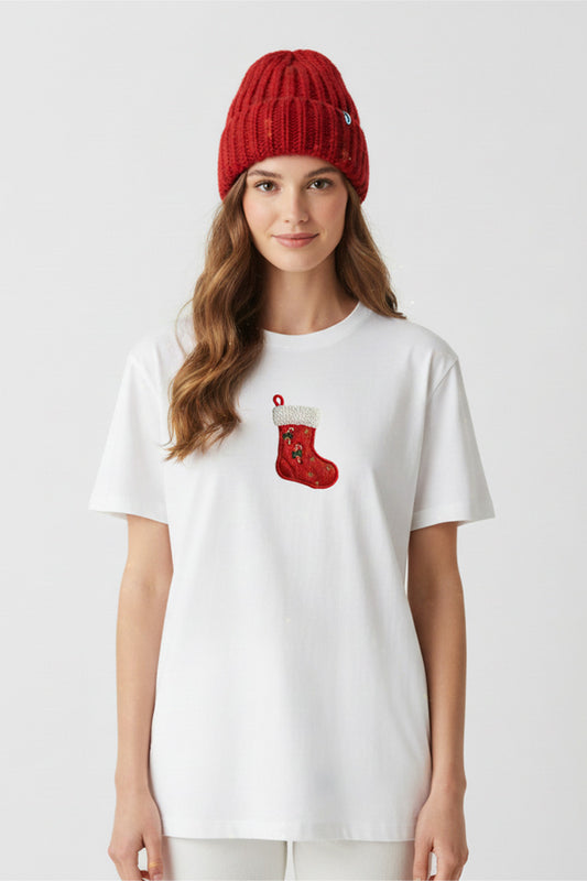 Christmas Stocking Embroidered T-Shirt