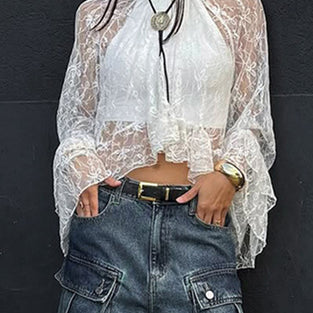 Elegant Lace High Neck Blouse