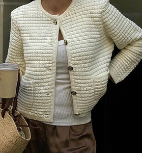 Textured Buttoned Jacket