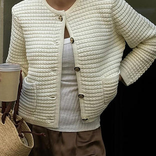 Textured Buttoned Jacket