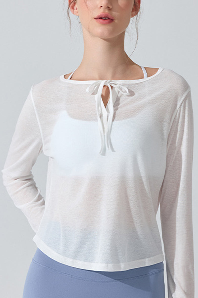 Lightweight Tie Detail Pullover Top