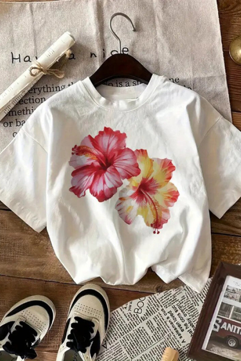 Floral Hibiscus Print T-Shirt
