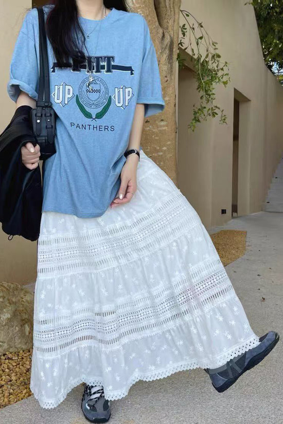 Elegant Lace Midi Skirt
