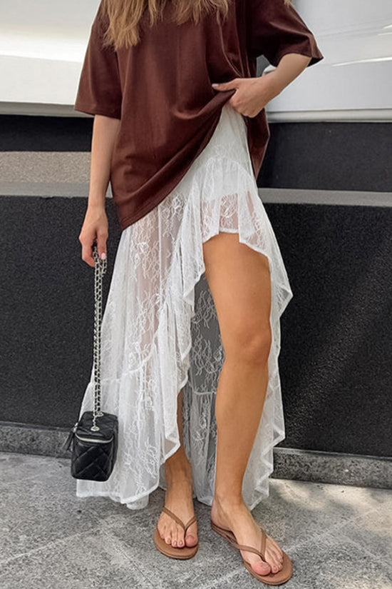 Chic Sheer Midi Skirt with Slit