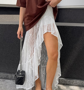 Chic Sheer Midi Skirt with Slit
