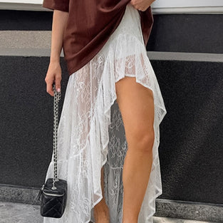 Chic Sheer Midi Skirt with Slit