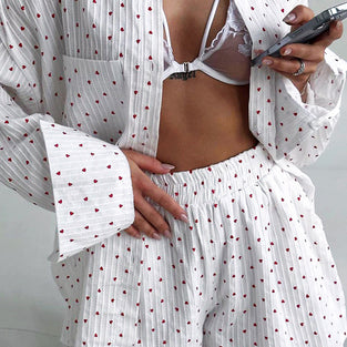 Romantic Heart Print Loungewear Set