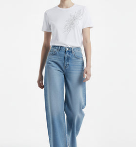 Floral Embroidery Casual T-Shirt