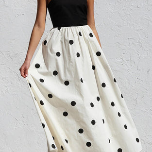 Strapless Polka Dot Maxi Dress