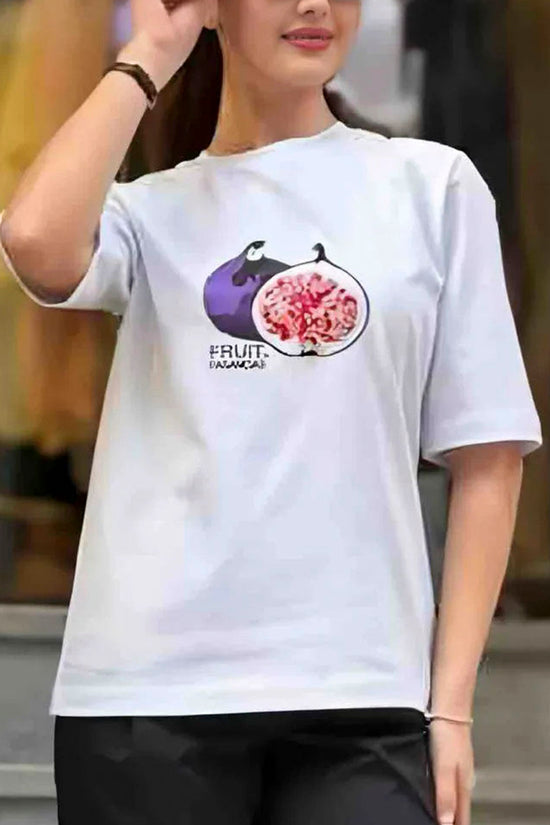 Fig Graphic Print Casual T-Shirt