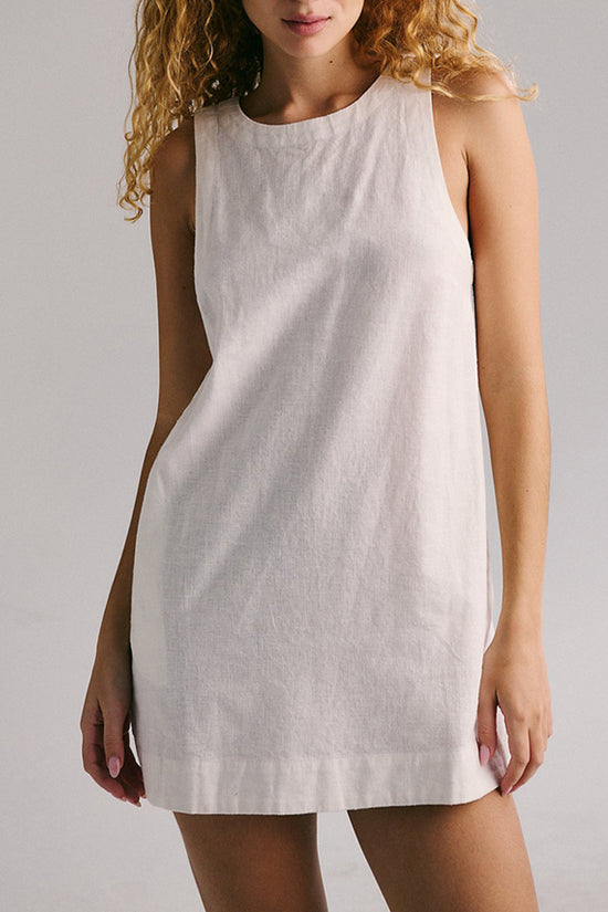 Open Back Sleeveless Denim Dress