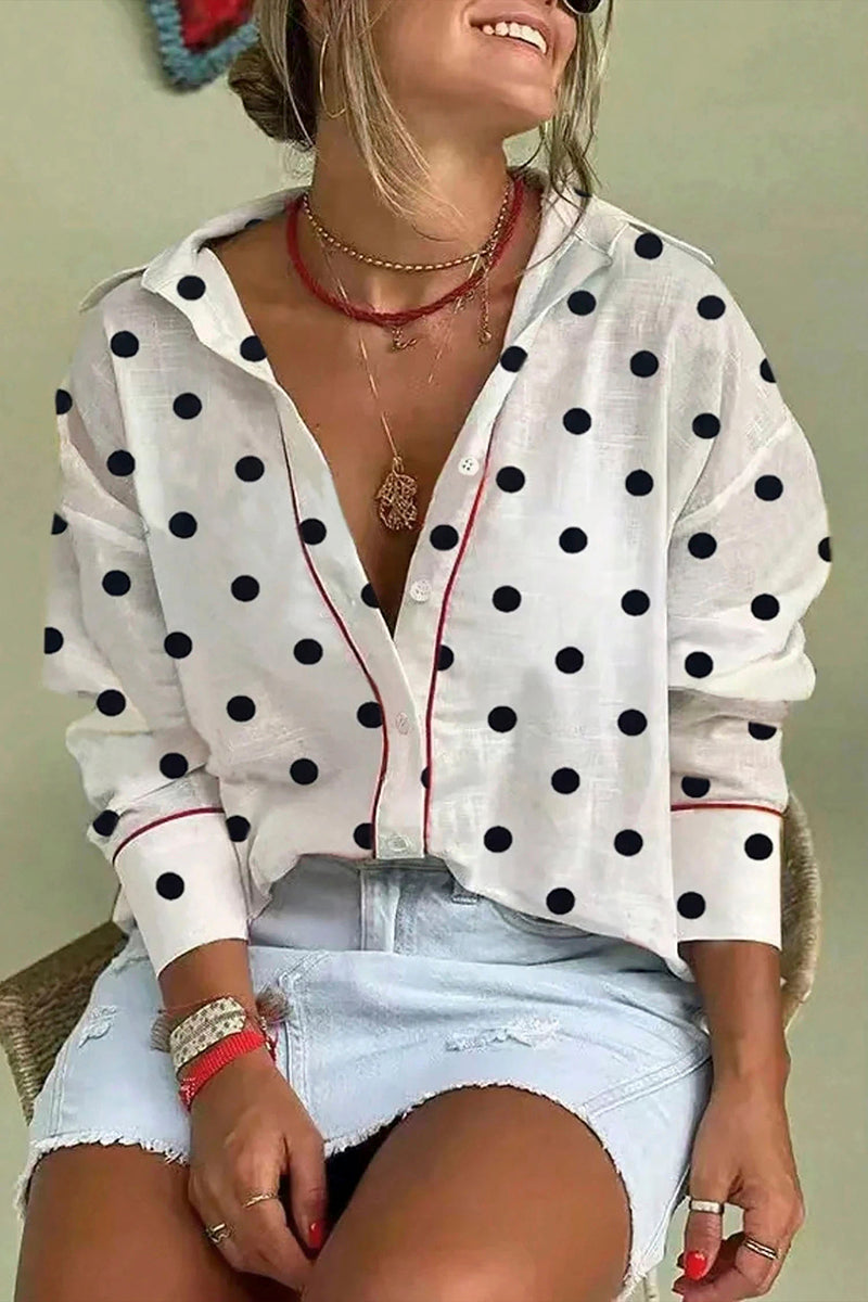 Polka Dot Contrast Elegant Shirt