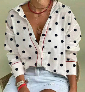 Polka Dot Contrast Elegant Shirt