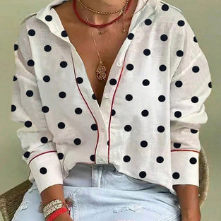 Polka Dot Contrast Elegant Shirt