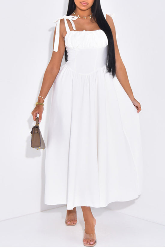 Elegant Bow-Tie Sleeveless Casual Dress