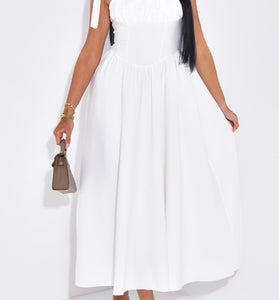 Elegant Bow-Tie Sleeveless Casual Dress