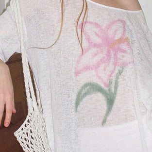 Floral Off-Shoulder Knit Top