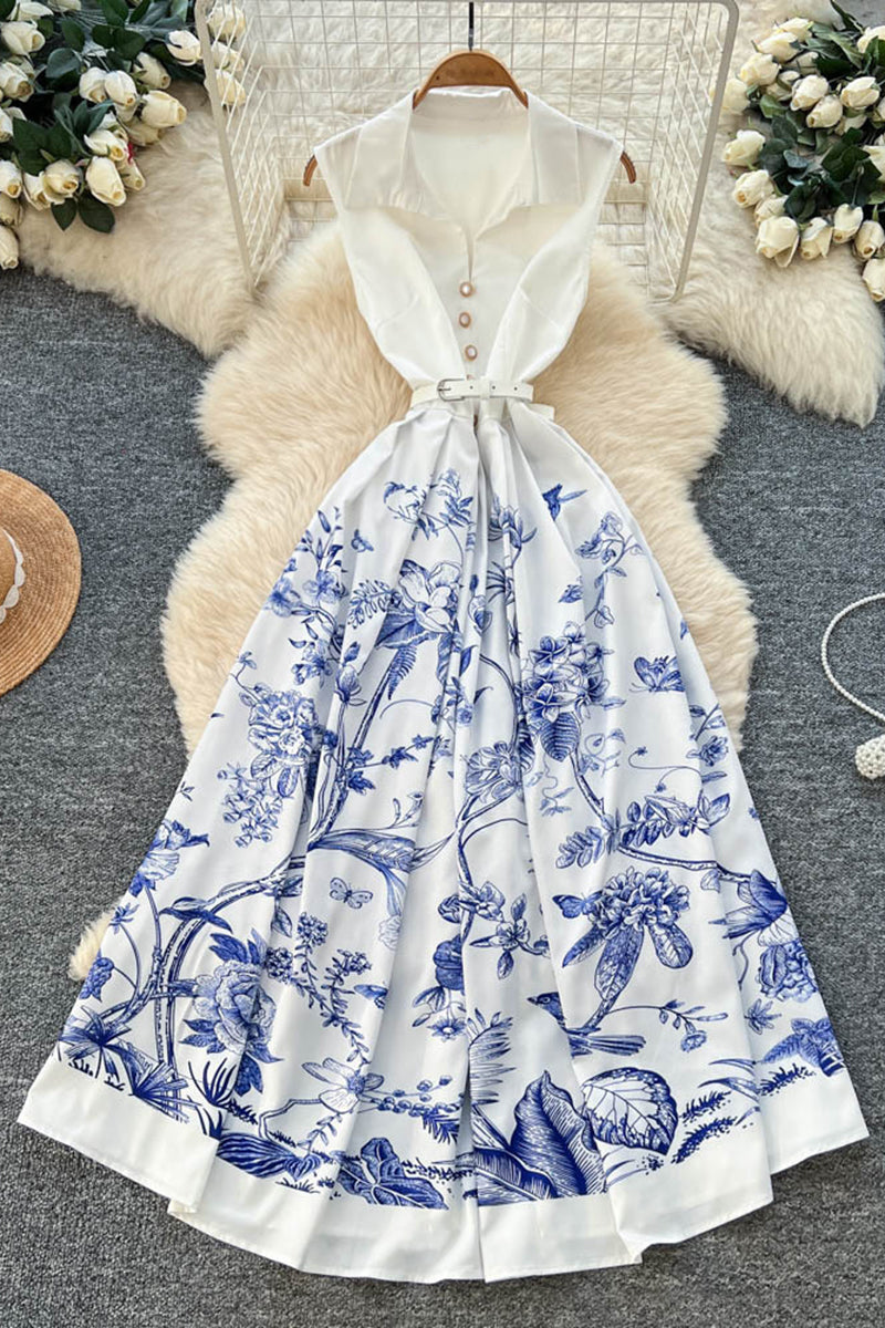 Floral Print Sleeveless Casual Dress