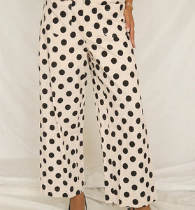 Polka Dot High-Waisted Pants