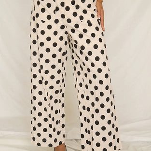Polka Dot High-Waisted Pants