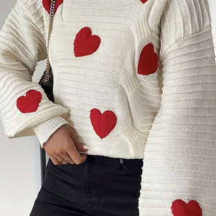 Heart Accent Cozy Sweater