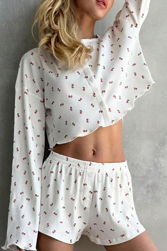 Cherry Blossom Long Sleeve Pajama Set