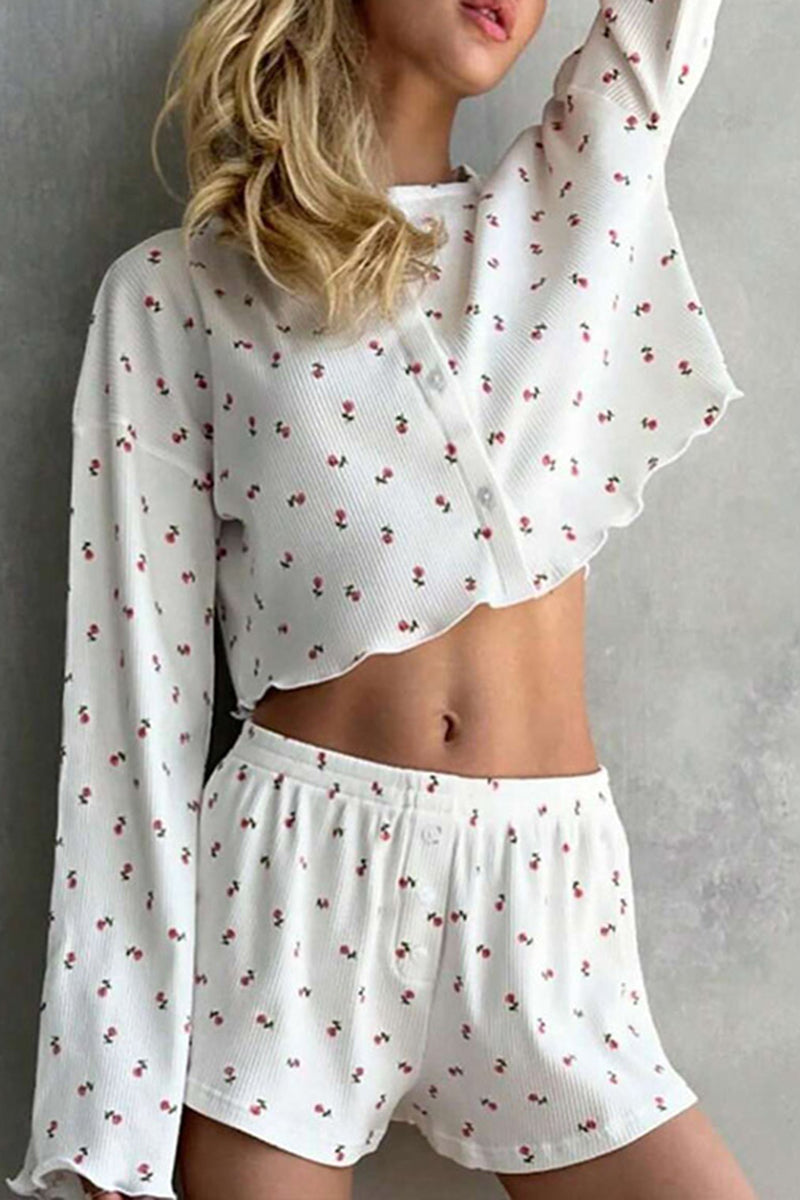 Cherry Blossom Long Sleeve Pajama Set