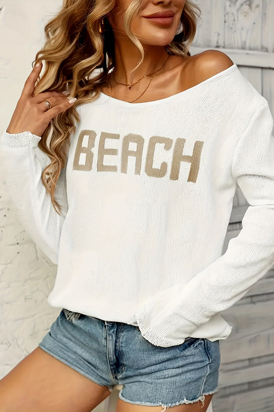 Relaxed Beach Graphic Sweater