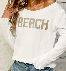 Relaxed Beach Graphic Sweater