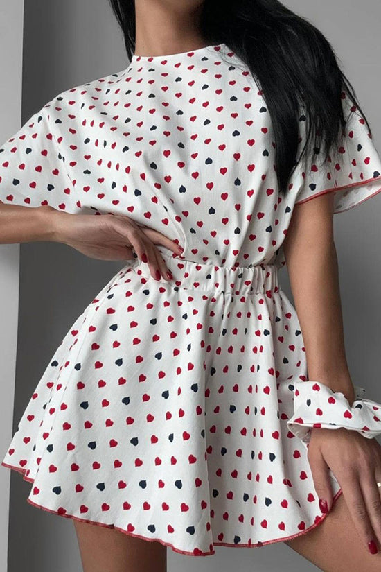Heart Print Loungewear Set