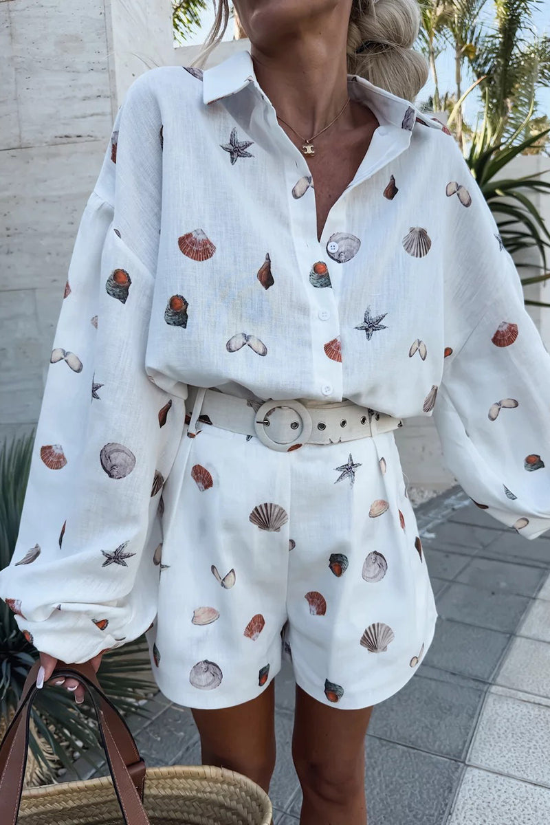 Seashell Print Two-Piece Set