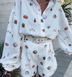 Seashell Print Two-Piece Set