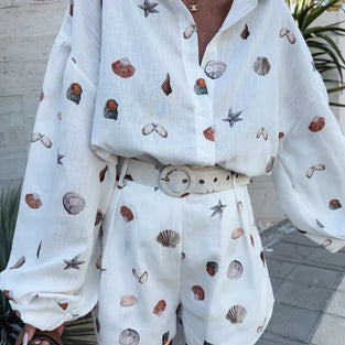 Seashell Print Two-Piece Set