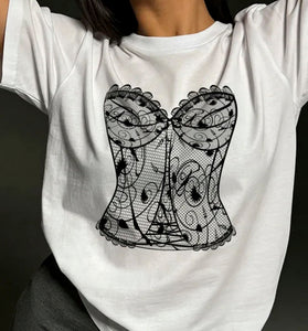 Corset Print Casual T-Shirt