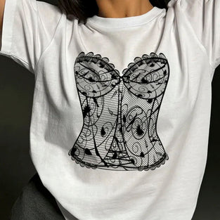 Corset Print Casual T-Shirt