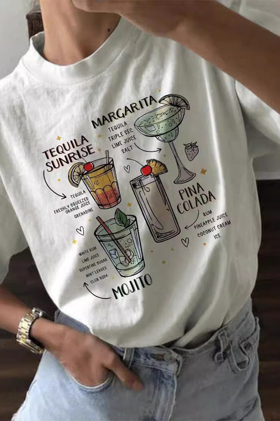 Graphic Cocktail Print T-Shirt