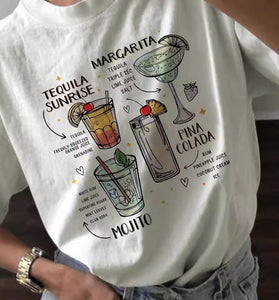 Graphic Cocktail Print T-Shirt