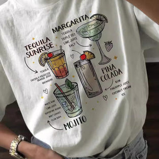 Graphic Cocktail Print T-Shirt