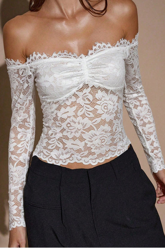 Off-Shoulder Lace Bodycon Top