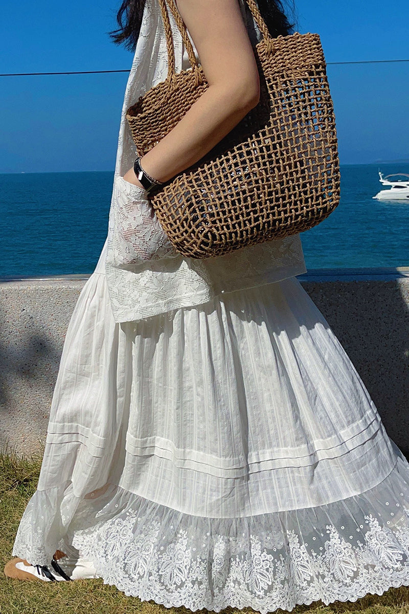 Elegant Lace Midi Skirt